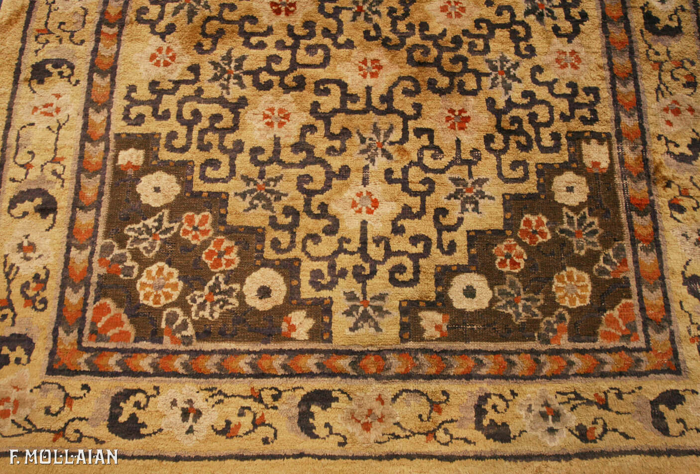 Antique Chinese Imperial Palace Ningxia Metal-Thread Souf Carpet n°:17335821